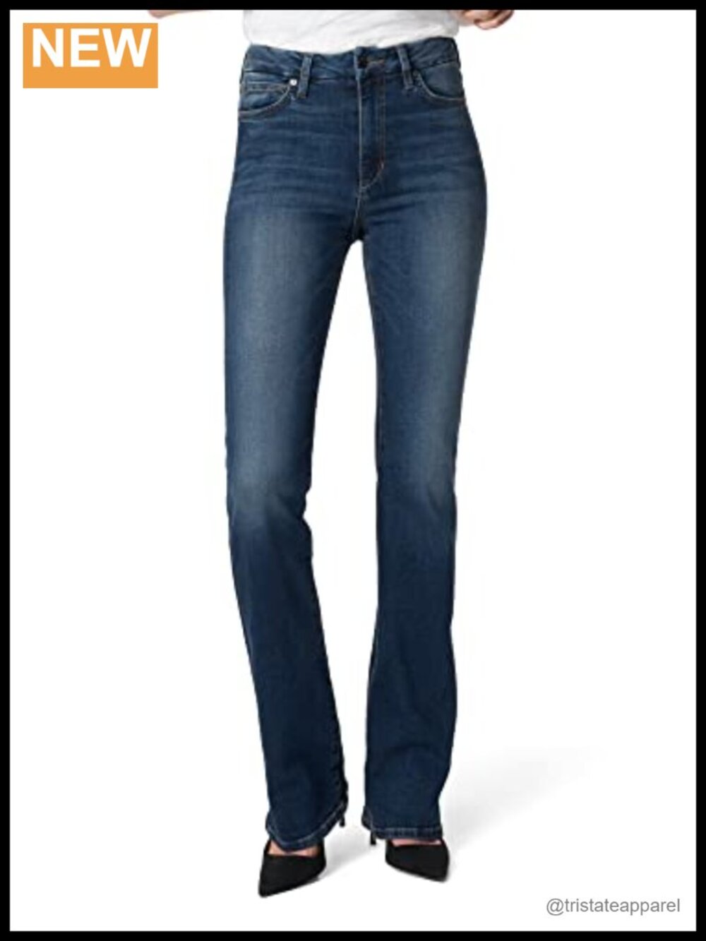 High Rise Bootcut Jeans Curvy Fit Slim Stretch Denim